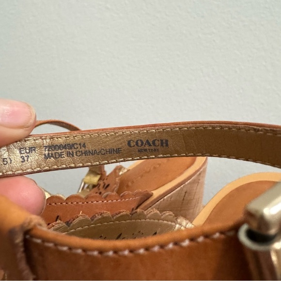 Coach Laser Cut Gena Wedge Sandal Size 7 - Picture 8 of 15